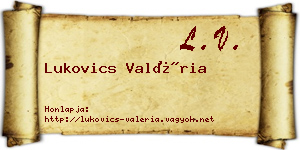 Lukovics Valéria névjegykártya
